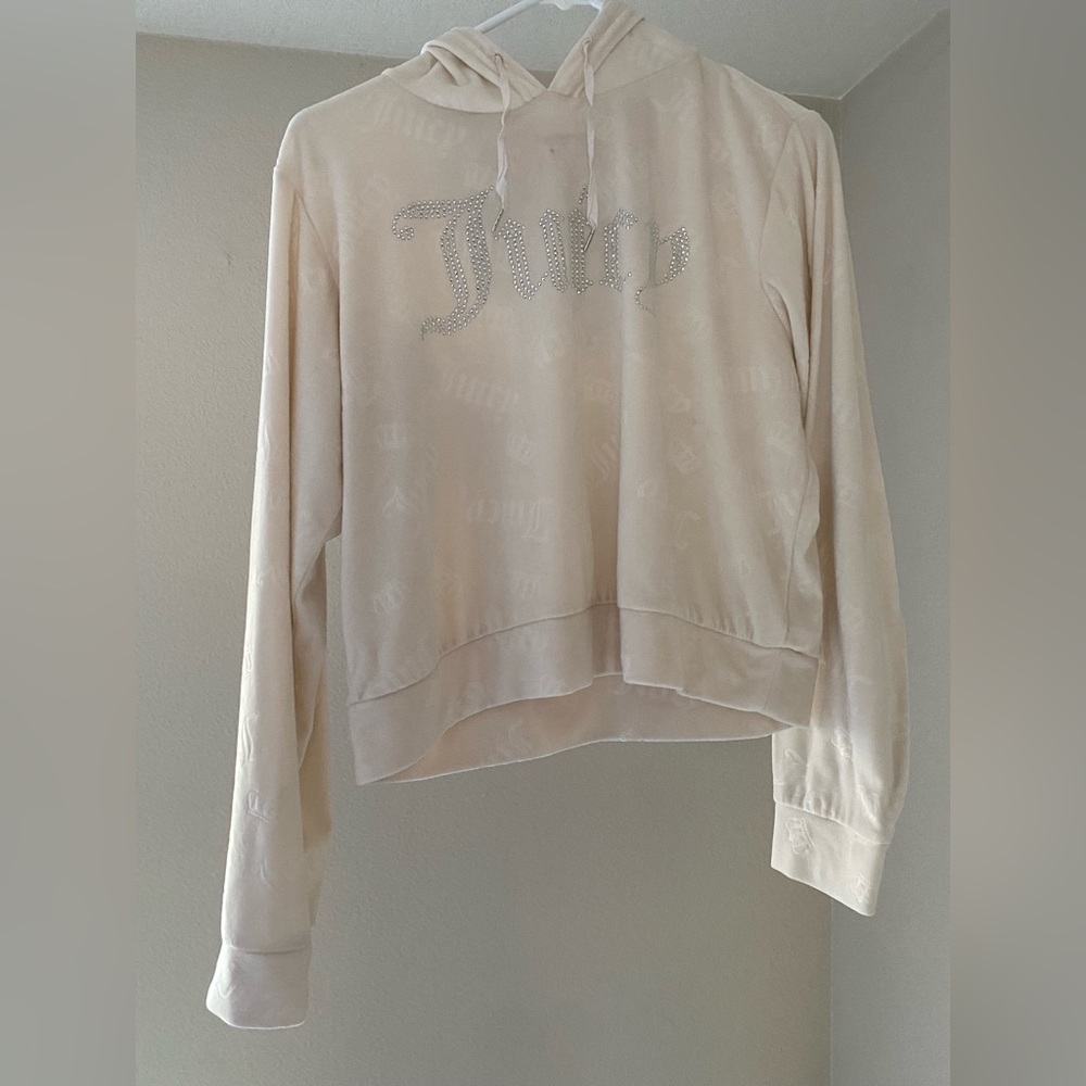 Juicy Couture Velvet Plush Crown Embossed Lounge Set Size Large Cream